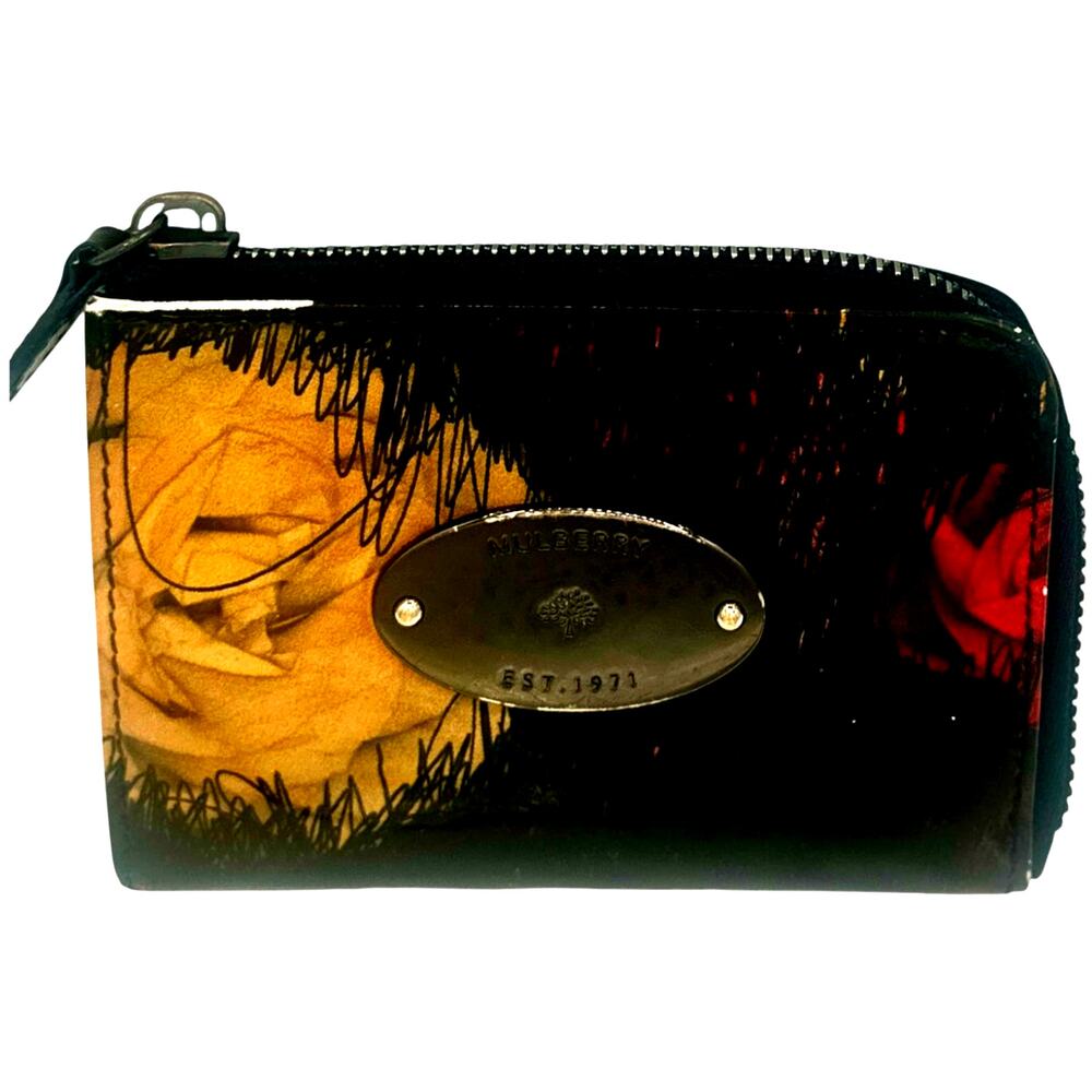 Mulberry Small Half Zip Multicolor Abstract Leather Wallet
